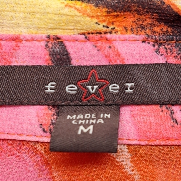 Fever Multi Colored Floral Sheer Blouse     Size M - Picture 12 of 12